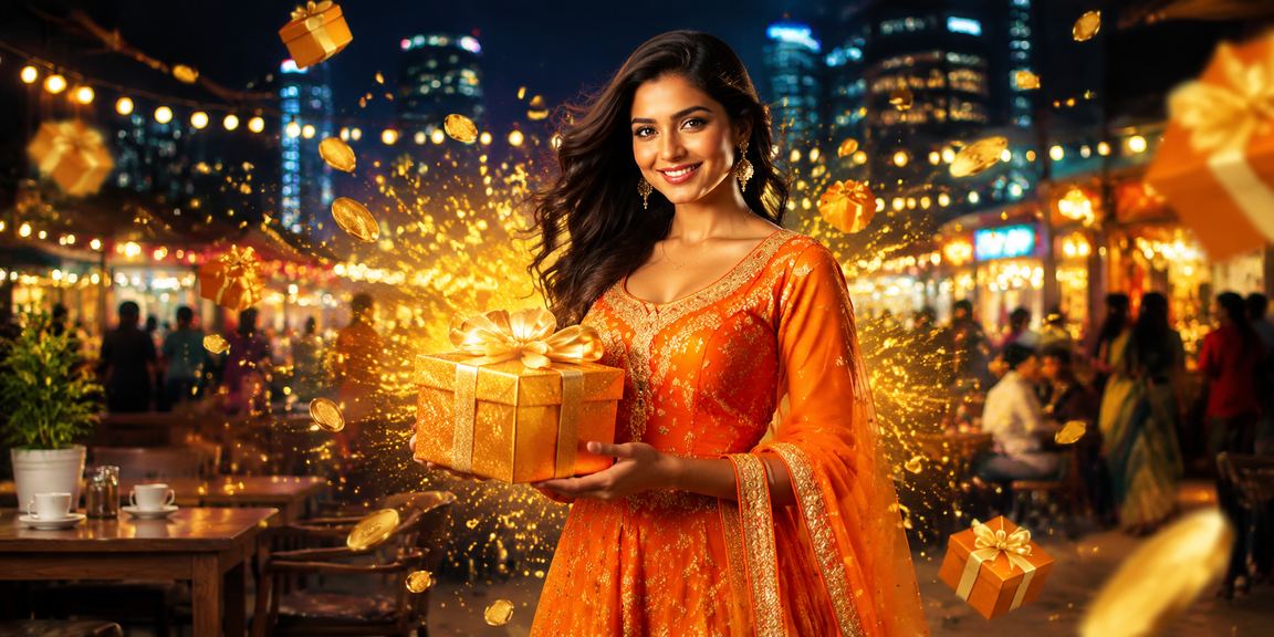 Vibrant night market scene featuring online betting in India